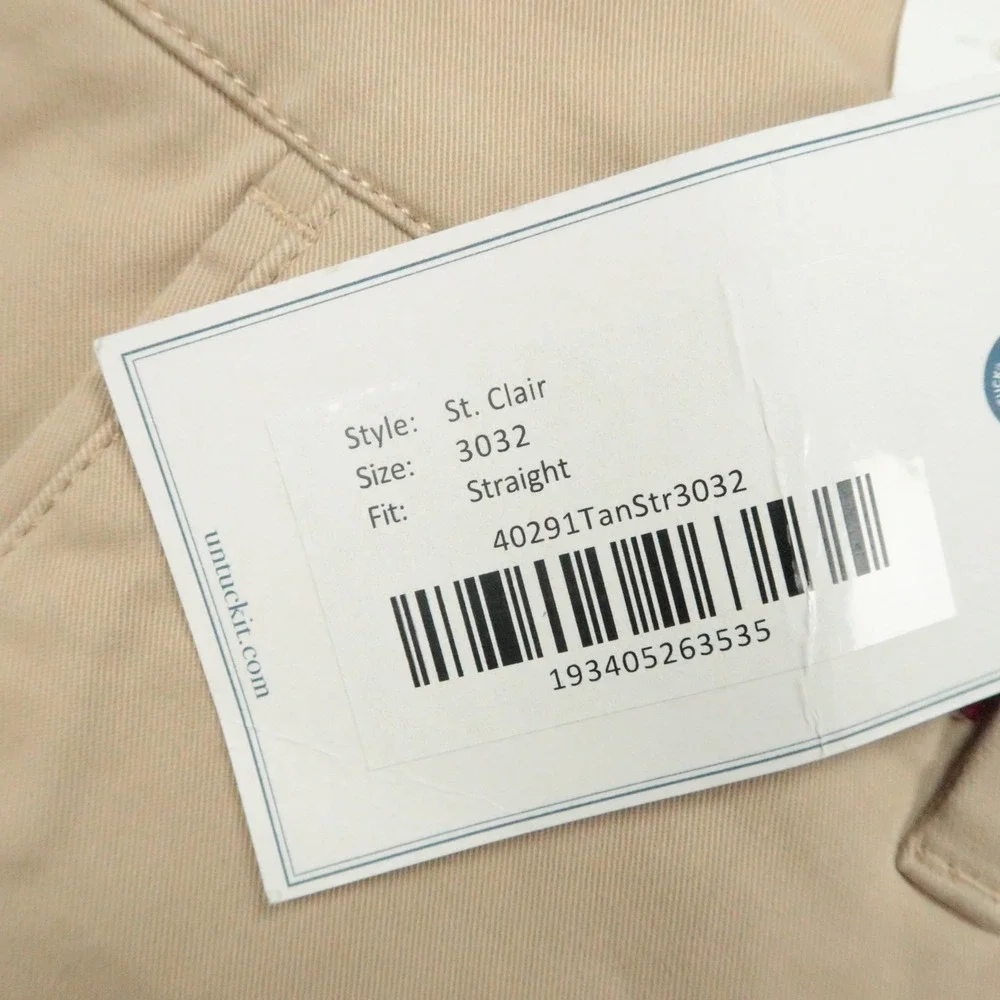 UNTUCKit Pants Mens 30x32 Khaki Tan Clair Chino‎ Stretch Straight Fit Trouser